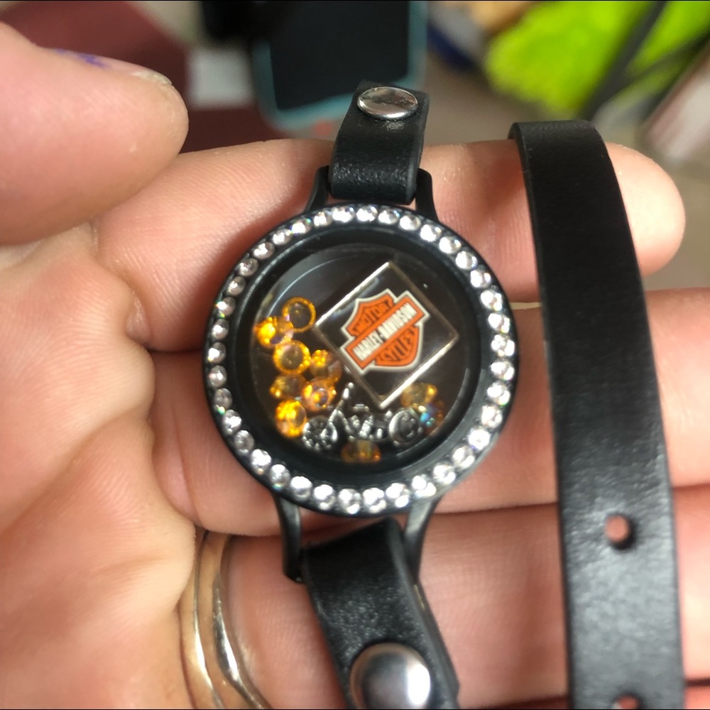 Harley Davidson origami owl wrap and charm